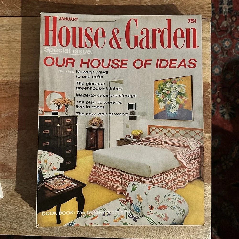 1969 January House & Garden Magazine - Nice Illustrated Cover MCM home‎ Trends